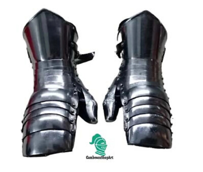 SCA Milanese Gauntlets,16 gauge gauntlet, Medieval Functional with leather glove