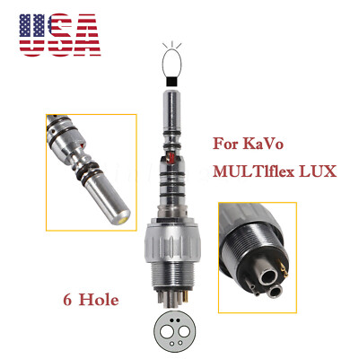 Dental 6 Hole Quick Coupler for KaV MULTIflex LUX Fiber Optic LED Handpiece New
