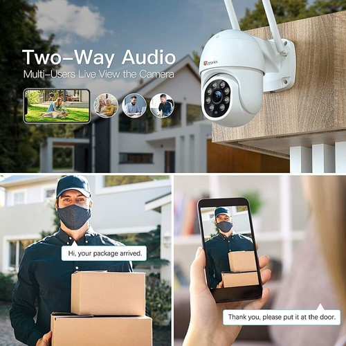 Ctronics PTZ Überwachungskamera Aussen, 1080P WLAN Outdoor IP Kamera CTIPC-380C - Bild 6 von 7