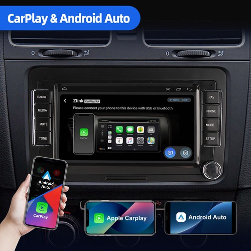 7" Android 14 4+64G Apple Carplay Autoradio GPS Kam Für VW GOLF 5 6 Polo Tiguan - Bild 7 von 14