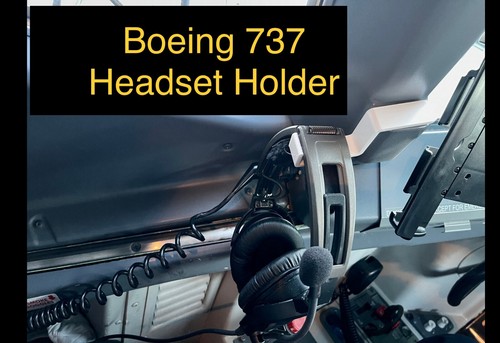 Boeing 737 Headset Hanger (BLACK COLOR) - Holds your headset out of the way.