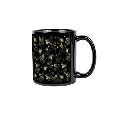Glühwürmchen Tasse - hübsche Insekten schwarz Keramik Tee/Kaffeetasse Geschenk