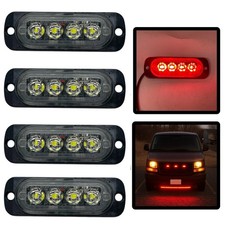 4x 12V 24V Red LED Flush Fit Side Marker Lights Van Truck Trailer Lorry
