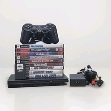 Sony SCPH-75001 Playstation 2 Slim Console w/ All Cables, Memory  9 Games
