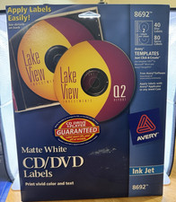 Avery 8692 Inkjet CD Labels Matte White 40/Pack FOR INK JET PRINTER