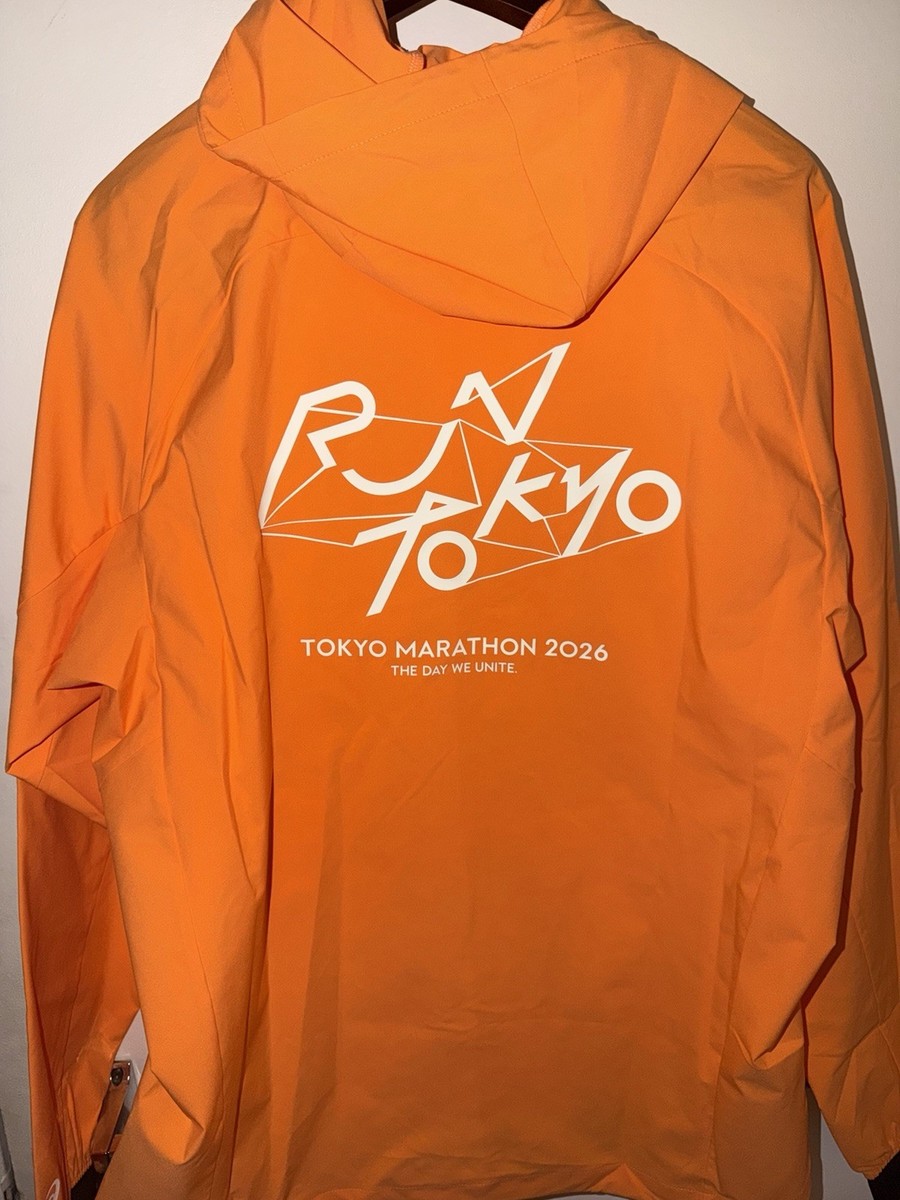 ASICS Tokyo Marathon 2026 Windbreaker Jacket Color: Orange Size