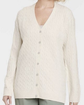 A New Day Cardigan V-neck Button-down Sweater size XXL - Cream - NEW