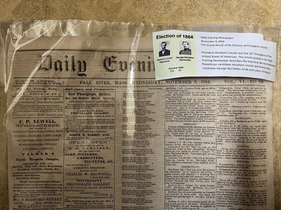 Daily Evening Newspaper ,Nov 9 1864.The Grand Result Of Re-election Of President