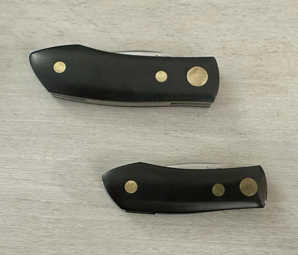Vintage set of Frost Cutlery Swing Lock Knives 1980s from designer Barry Woods - Image 4 of 4