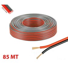 Matassa Cavo Audio 85mt Bipolare Per Impianto Stereo Casse Rosso E Nero 2x2,5 Mm