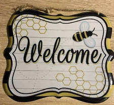 Metal Sign Welcome Bumblebee Summer
