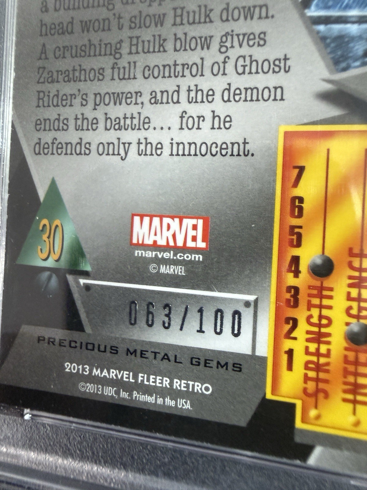 2013 Marvel - Ghost Rider - Precious Metal Gems PMG Red /100 - PSA 6 - MBA Gold