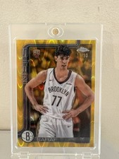 2025-26 TOPPS CHROME BEN SARAF #276 ROOKIE GOLD RAYWAVE REFRACTOR 11/50 NETS RC