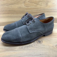 Allen Edmonds Barrett Suede Mens 10.5 D Cap Toe Lace Up Dress Shoes