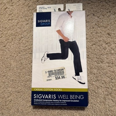 Sigvaris Well Being 182CB00 Graduated Cushioned  White Compression Socks Size B