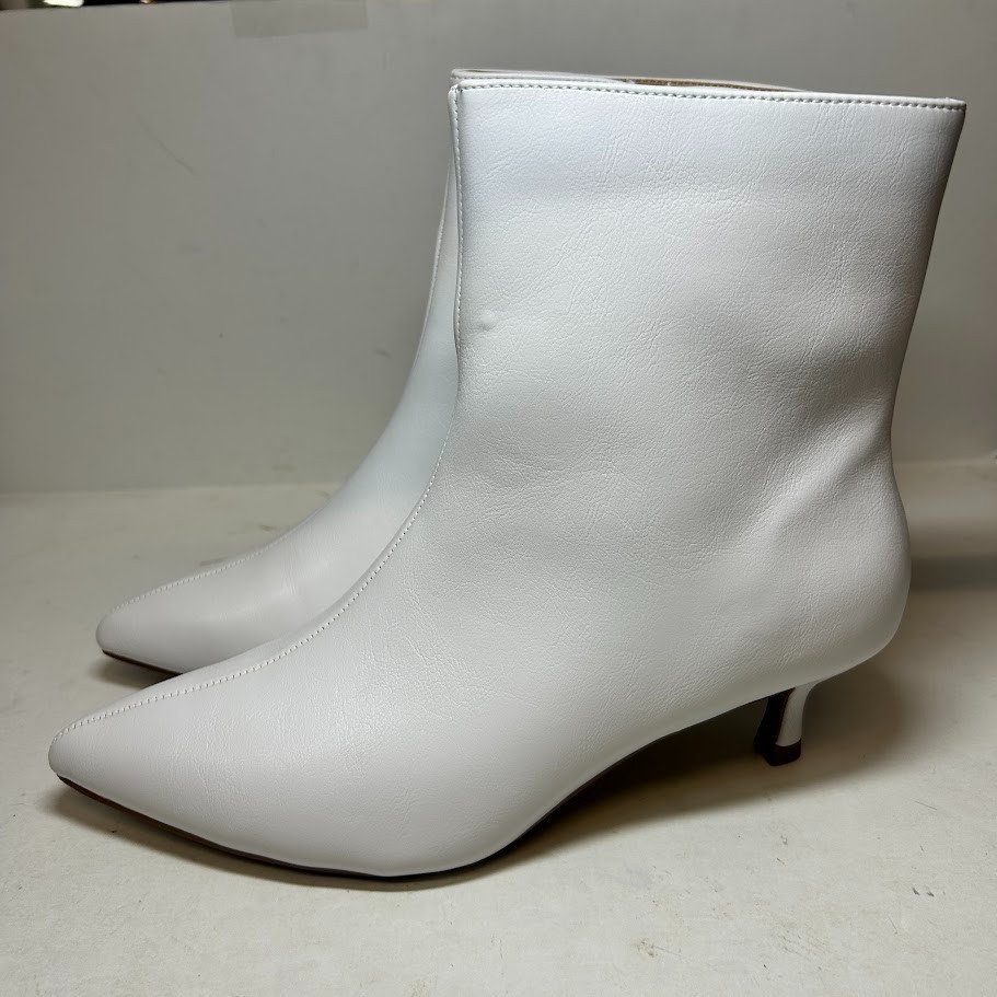 Journee Collection Womens 8.5 W White Arely High Heel Ankle