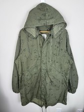 VTG 80s Army Military Night Camouflage Desert Fishtail Parka Hooded Coat Sz M