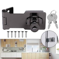 Locking Hasp And Staple & Keys Padlock Cupboard Shed Garage Lock Heavy-Duty