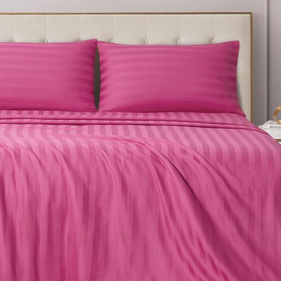 Royal Dreams King Sateen 4 Piece Sheet Set - 100% Cotton Luxury Bed Sheets, H...
