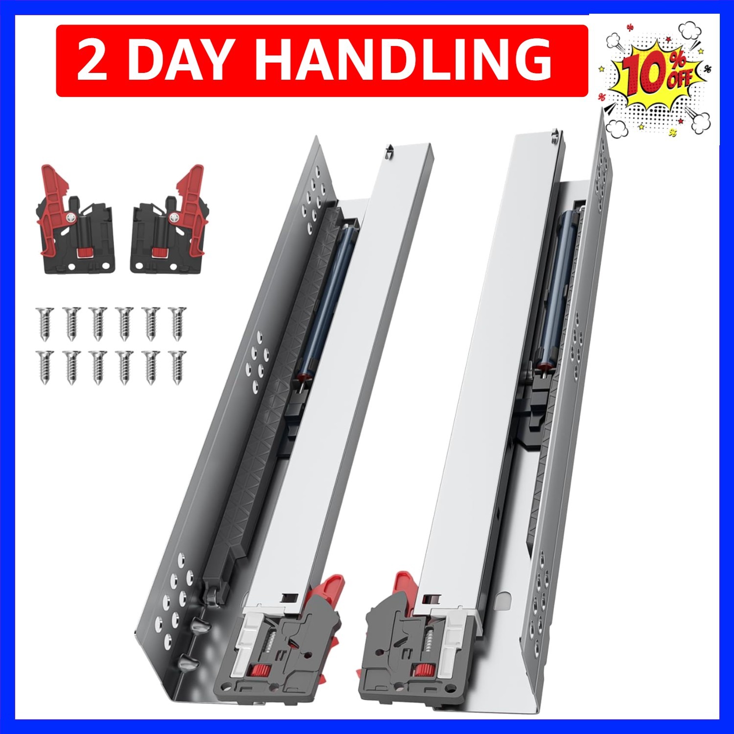 20 Inch Soft Close Undermount Bottom Mount Drawer Slides, 1 