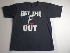 Original Vintage 2002 Get The F Out WWE WWF Wrestling T Shirt Size Large L Black
