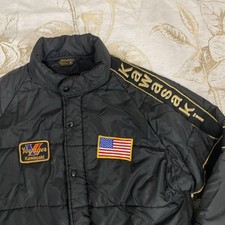 RARE VTG KAWASAKI Voyager Swingster Men Embroidered Jacket Sz XL Black Made USA