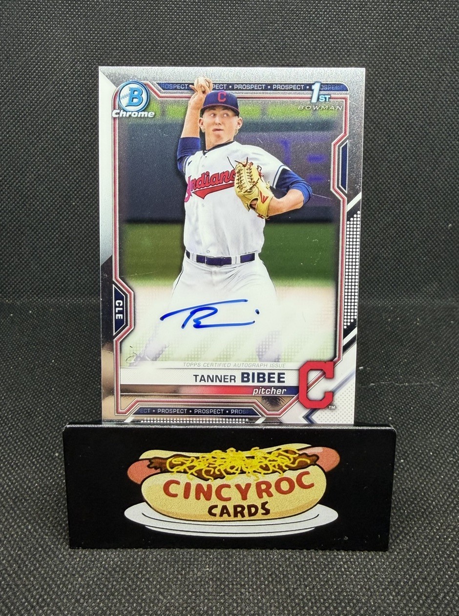 2021 Bowman Chrome Tanner Bibee Draft Picks Autograph #CDA-TBI Bowman 1st