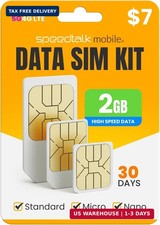 SpeedTalk Data Only SIM Card Prepaid USA Coverage  2GB for 30 Days  5G/ 4G LTE