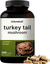 Turkey Tail Mushroom Capsules 600mg for Immune Brain Health Supply 240 Count