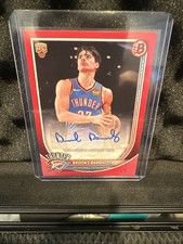 2025-26 Bowman Basketball Brooks Barnhizer Auto Red #/5 First On Print