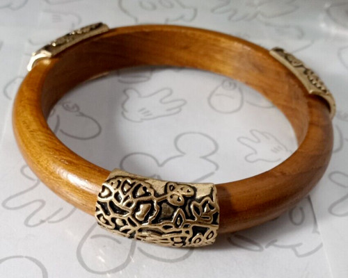 Barse Thai Wooden Bangle Chunky Thick Bracelet Signed