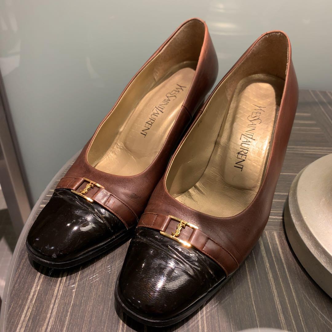 Autentiche decolte Yves Saint Laurent in pelle colore marrone nero taglia 36 5 donna