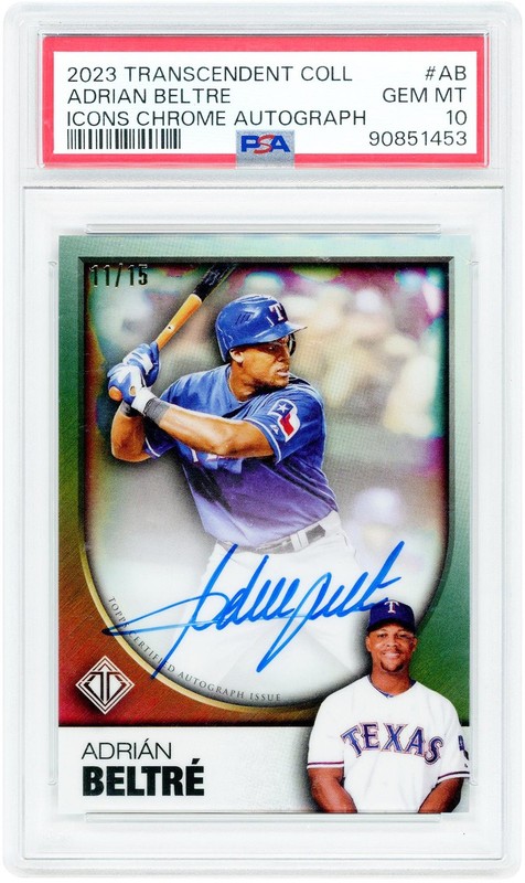 Autographed Adrian Beltre Texas Rangers Baseball Slabbed Card Item#14664273 COA