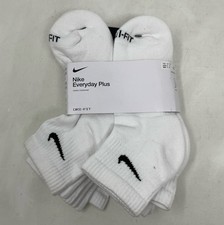 Nike Everyday Plus Cushioned Dri-FIT Ankle Socks 6-Pair White/Black - Size M