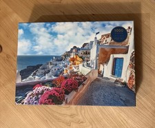 Santorini Greece Architecture 1000 Piece Jigsaw Puzzle Pink Sky 19X26