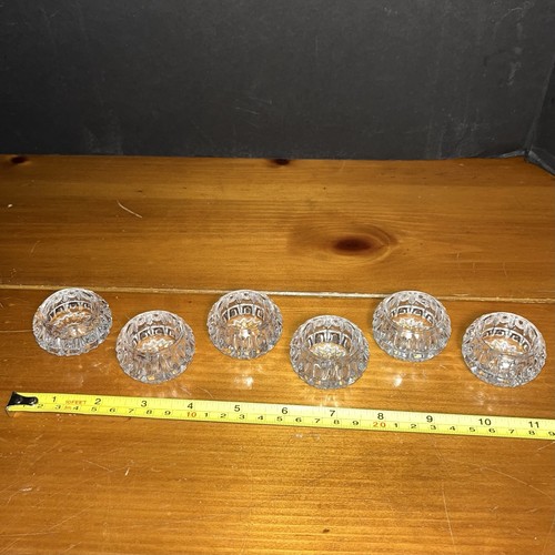 6er Set Vintage Kristallglas Offen Salzkeller Salz Dip Becher Dips Becher - Bild 7 von 10