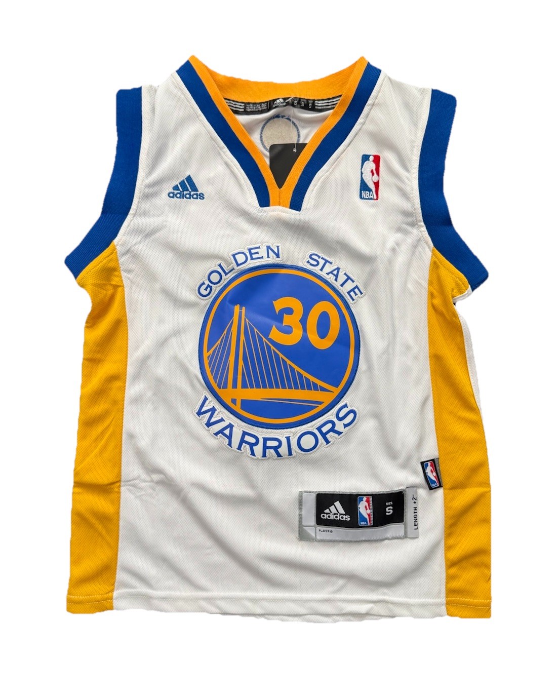 Adidas Stephen Curry Jersey Golden State Warriors #30 NBA Youth Small +2 Length