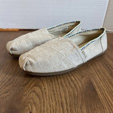 Toms Alpargata Burlap Loafer Shoes Beige Natural Slip On 34247 Women s Size 8