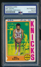 1974-75 Topps #43 Mel Davis RC EXMT- NM signed autograph PSA/DNA w Debut