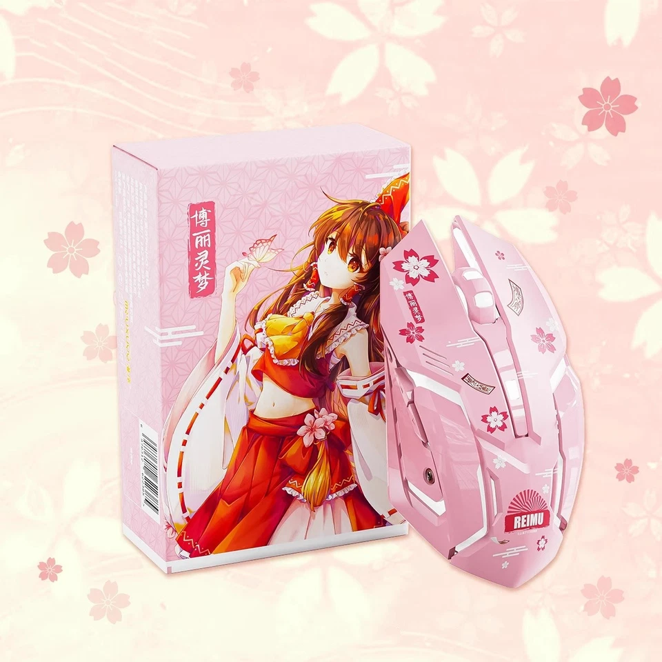 Touhou Project Hakurei Reimu Optical Wireless Gaming Mouse Komeiji Sato 2.4Ghz - Image 2 of 4