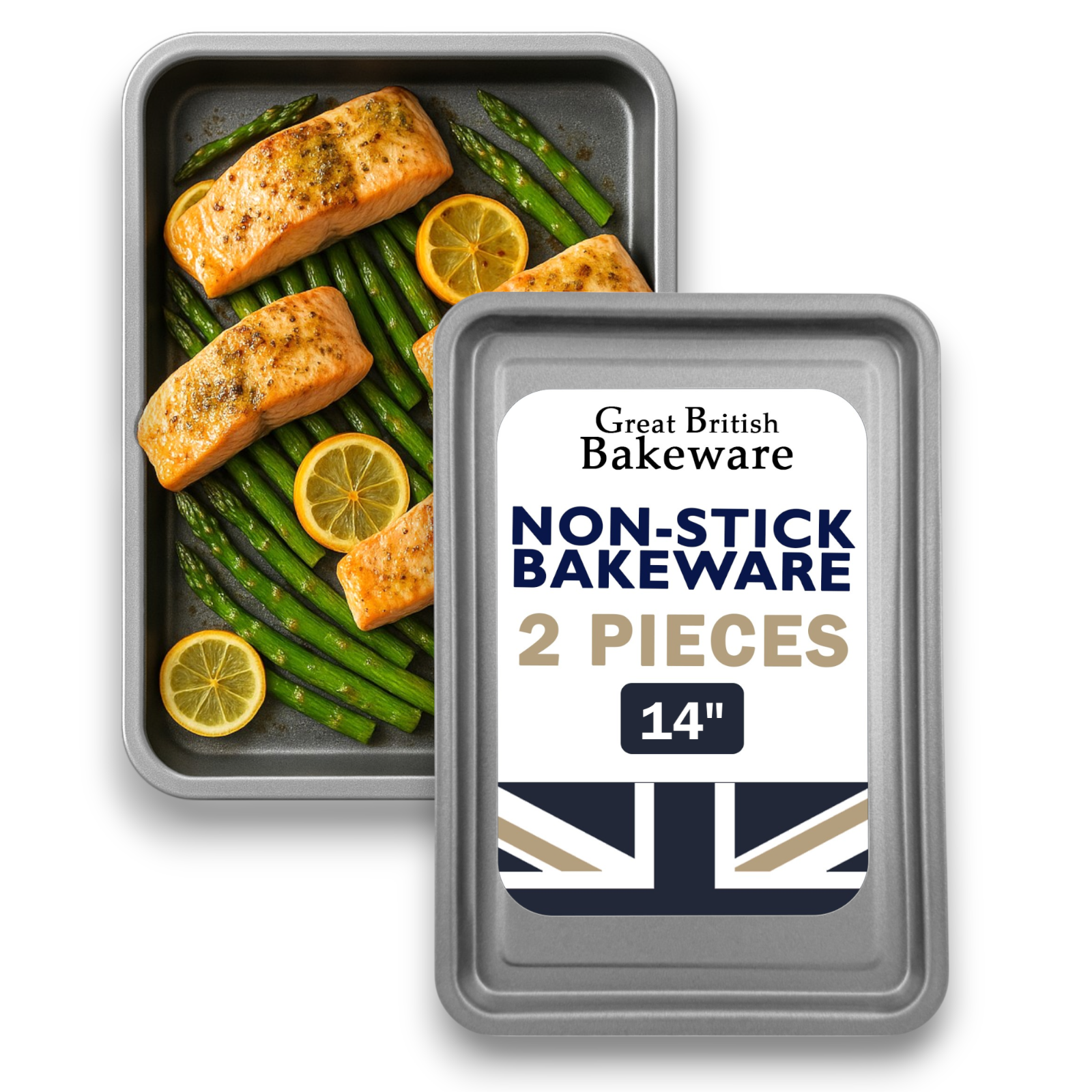2 Pack 35cm Superior Non Stick Oven Trays Baking Trays Large Cookie Tray