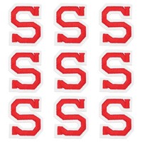 BüGelbuchstaben AufnäHer 9 StüCk 2 Zoll 5Cm Alphabet S Applikation Rot
