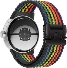 Elastic Nylon Braided Strap for 45mm Google Pixel Watch 4 Compatibility