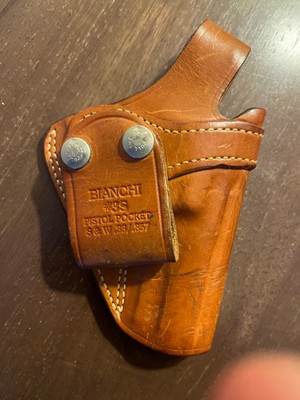 BIANCHI #3S PISTOL POCKET S&W .38/.357 TAN (R) HOLSTER | eBay