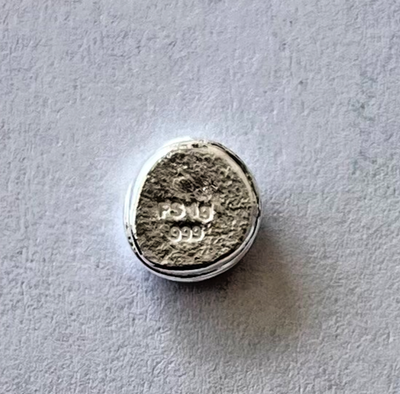ONE - 1 g SILVER bar coin 99.9% Pirate Skull hand poured one gram