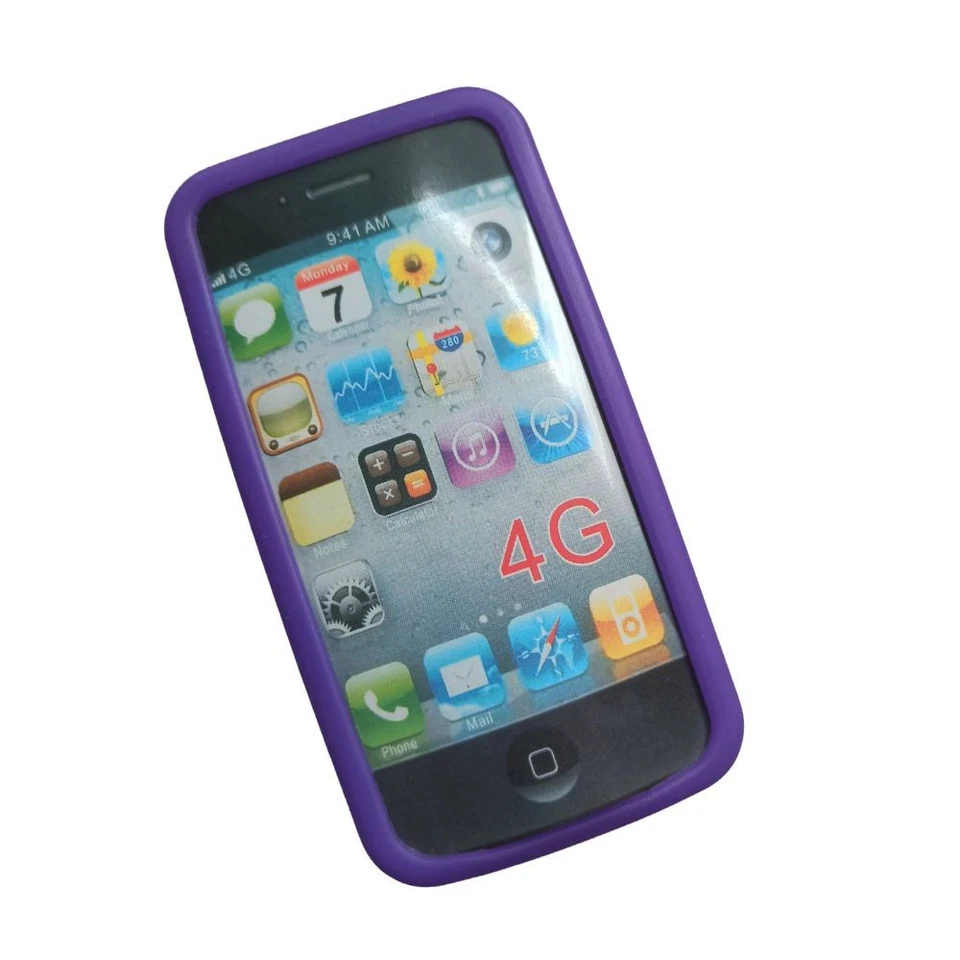 COQUE SILICONE SOUPLE PROTECTION POUR APPLE IPHONE 4 4S VIOLET - Photo 2/2