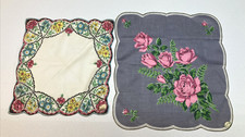 Vintage Carol Stanley Women  s Hankies Floral Designs with Original Labels