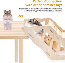 3-PC Set Hamster Platform Play Wooden Dwarf Syrian Hamsters Gerbils Mice Other