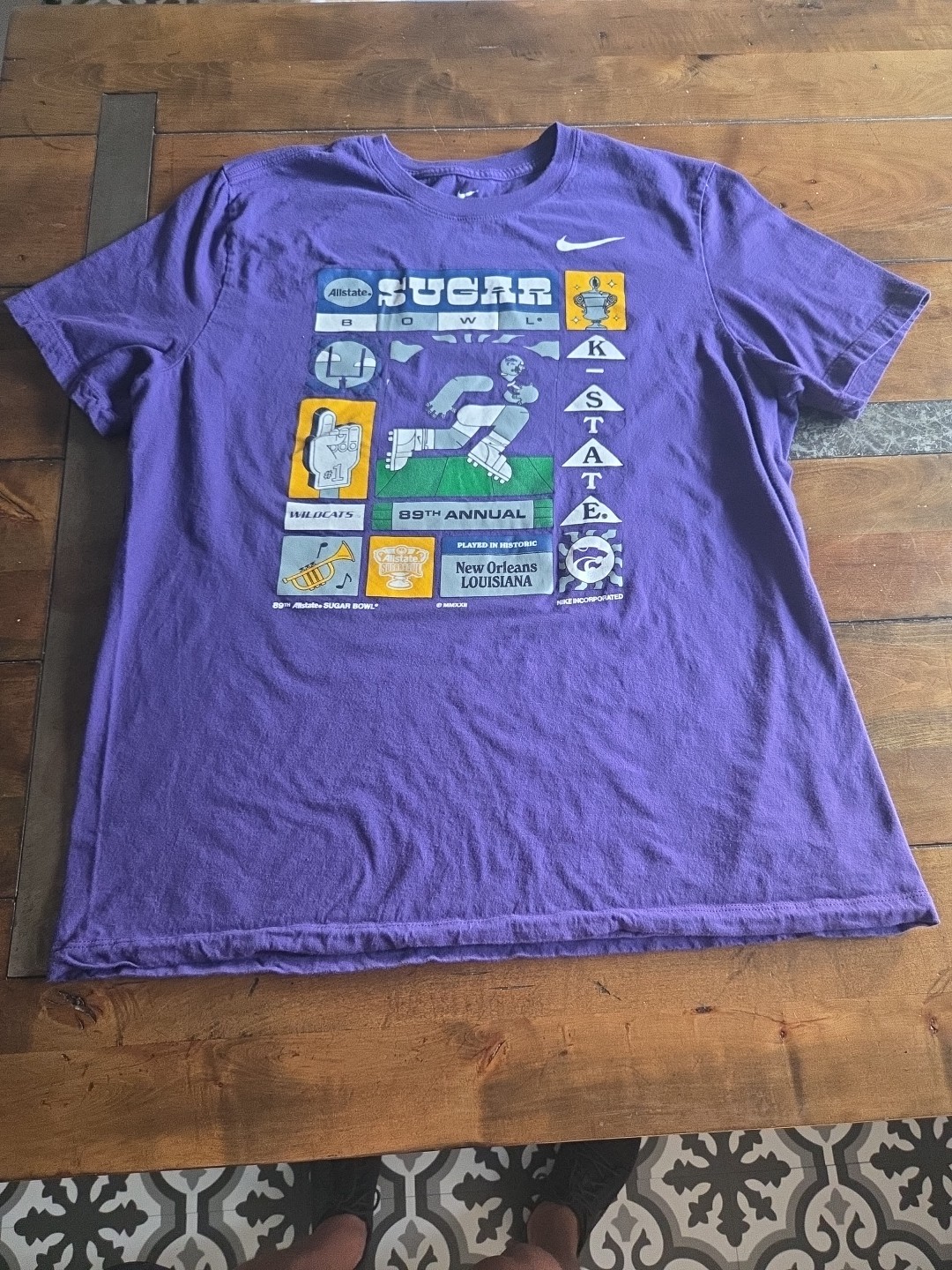 Official Nike Kansas State Wildcats 2022 Sugar Bowl Bound Graphic Tee Shirt
