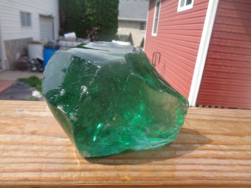 Glass Rock Slag Clear Teal Rock 4.0 lbs 75E Landscaping Aquarium Rocks